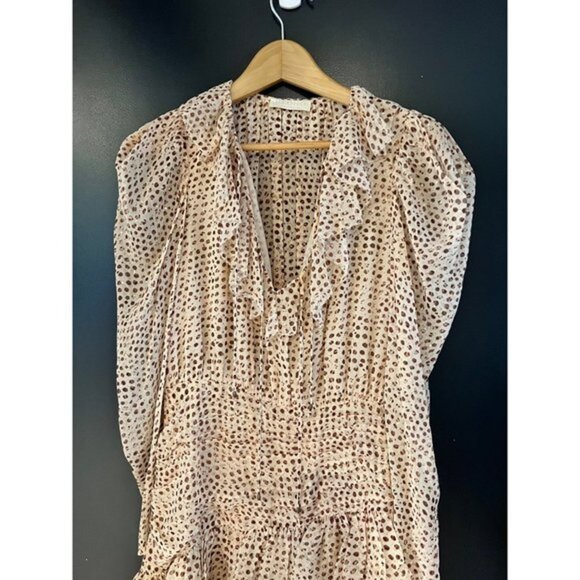 NWOT ULLA JOHNSON CECILY DRESS LEOPARD IKAT DOT SIZE 6 - Picture 6 of 10